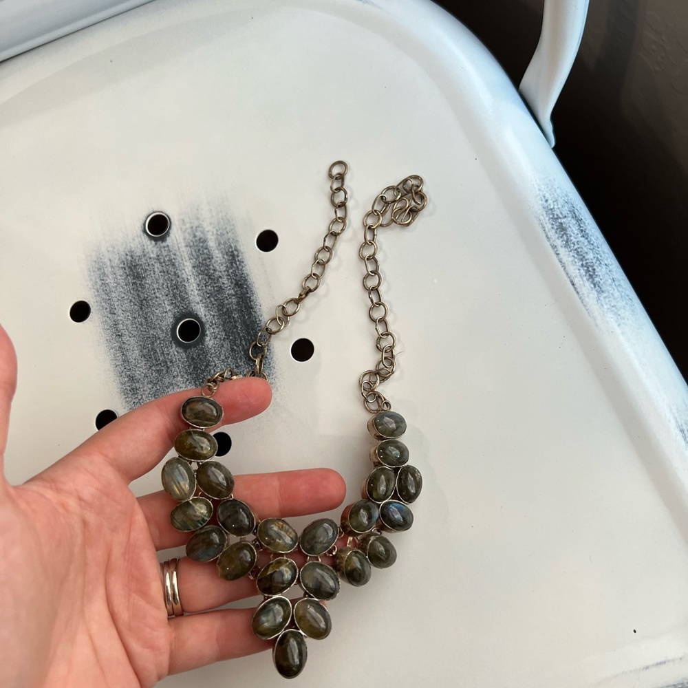 Labradorite Sterling Silver Statement Necklace Fi… - image 3